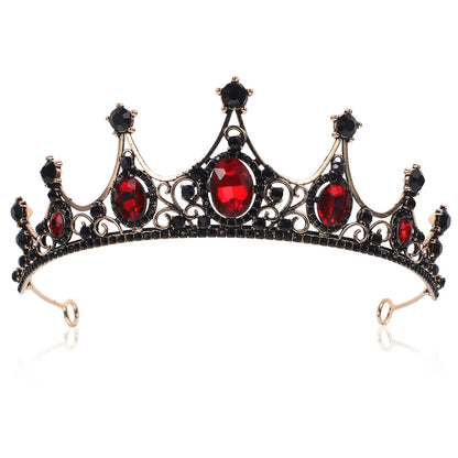 Lurrose Baroque Queen Crown — Bridal Tiara with Rhinestones for Weddings, Prom & Costumes