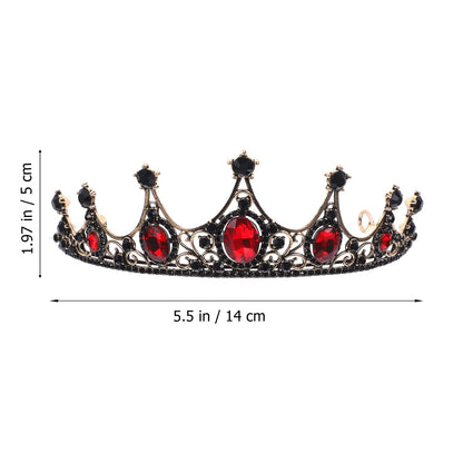 Lurrose Baroque Queen Crown — Bridal Tiara with Rhinestones for Weddings, Prom & Costumes