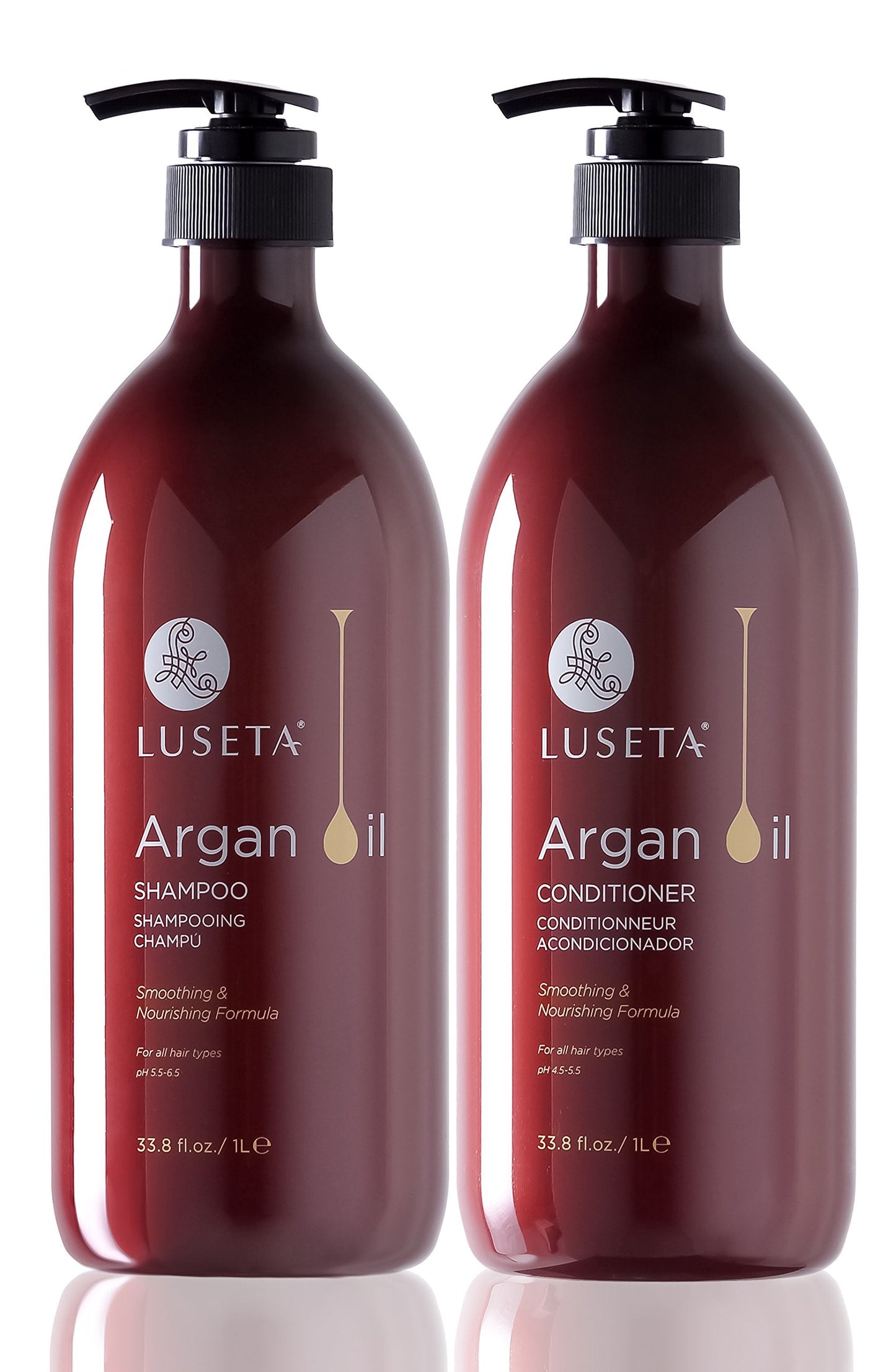 Luseta Argan Oil Moisture & Repair Shampoo & Conditioner Set – 2x33.8 oz