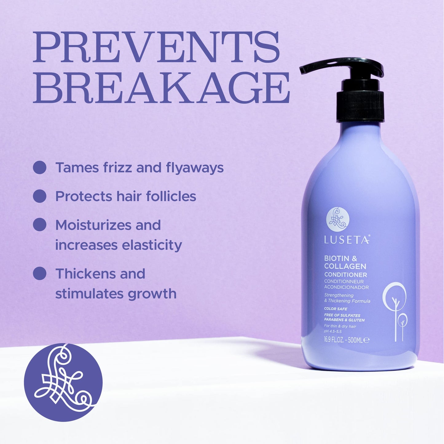 Luseta Biotin & Collagen Conditioner Thickening for Hair - 16.9 oz, Argan Oil, Sulfate & Paraben Free