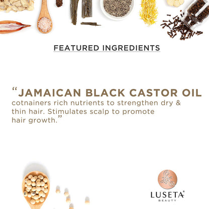 Luseta Castor Oil Shampoo & Conditioner Set – Strengthen & Cleanse Thin Hair | Sulfate-Free 16.9oz x 2