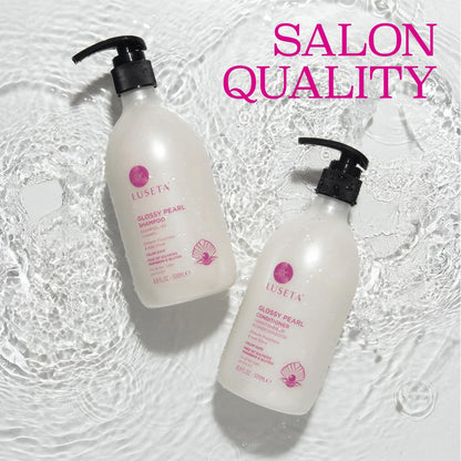 Luseta Glossy Pearl Shampoo & Conditioner Set – Shine, Hydration, Anti-Frizz | Paraben Free, Sulfate Free | 16.9 oz