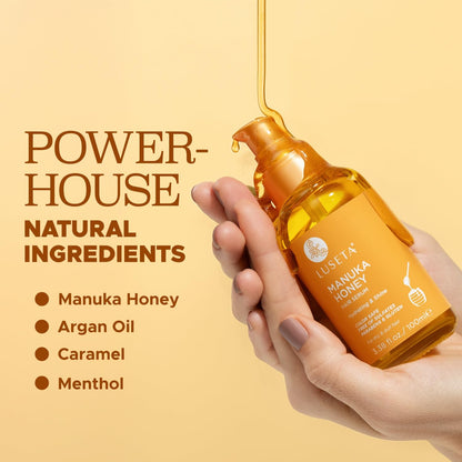 Luseta Manuka Honey Hair Oil – Hydrates Dry Hair, Adds Shine & Softness | Frizz Control, 3.38 oz