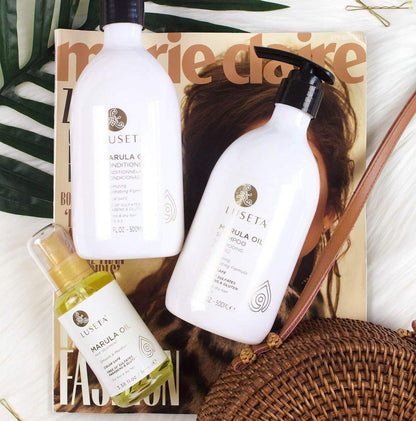 Luseta Marula Oil Shampoo & Conditioner Set for Fine & Dry Hair – 2 x 16.9 oz