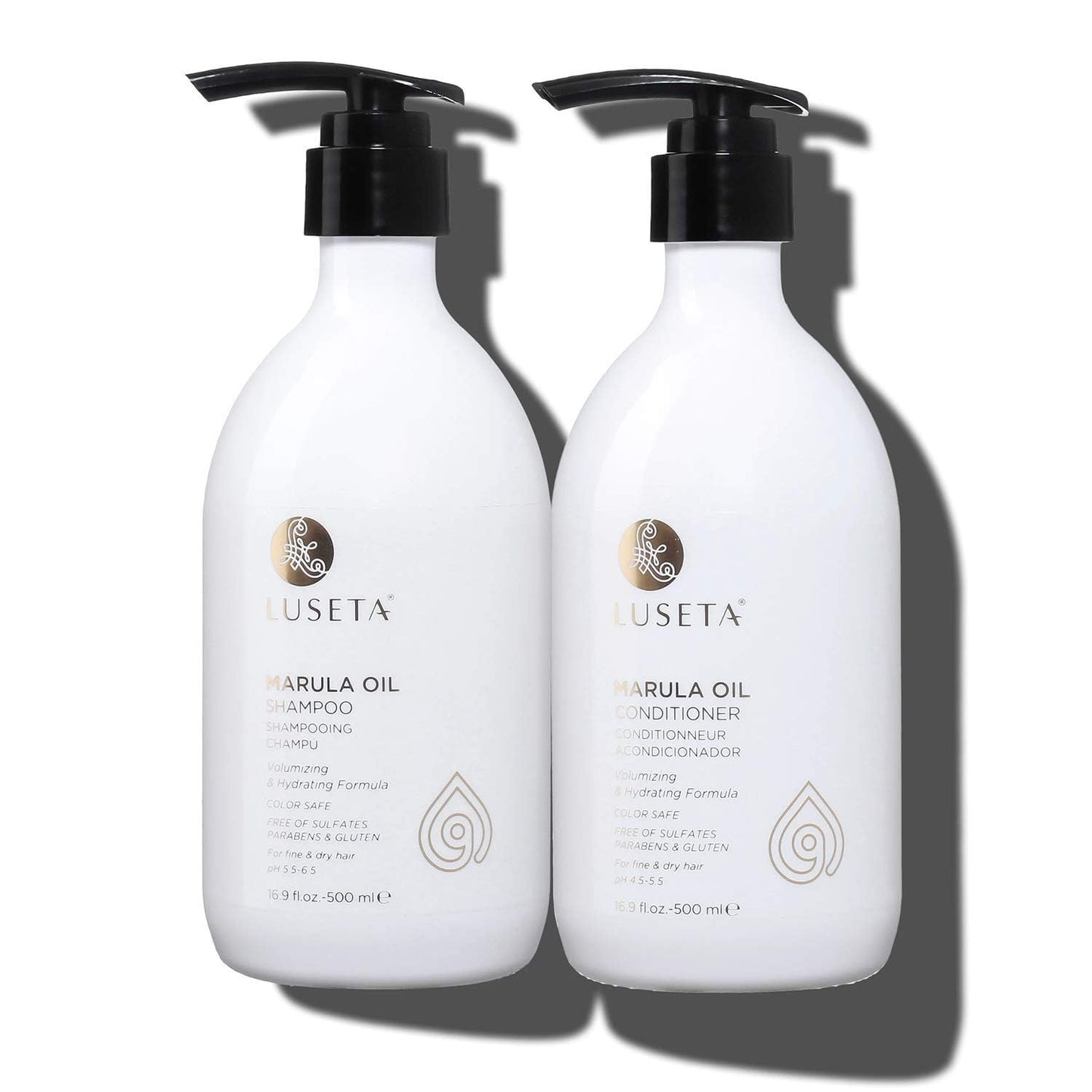 Luseta Marula Oil Shampoo & Conditioner Set for Fine & Dry Hair – 2 x 16.9 oz