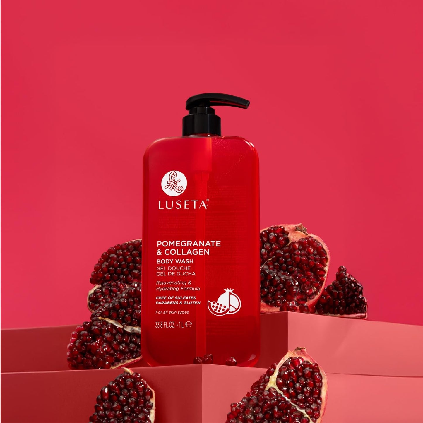Luseta Pomegranate & Collagen Body Wash – Rejuvenating Shower Gel for All Skin Types