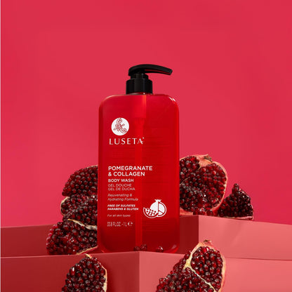 Luseta Pomegranate & Collagen Body Wash – Rejuvenating Shower Gel for All Skin Types