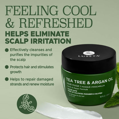 Luseta Tea Tree Oil Hair Mask 16.9 oz – Hydrating, Color-Safe Treatment