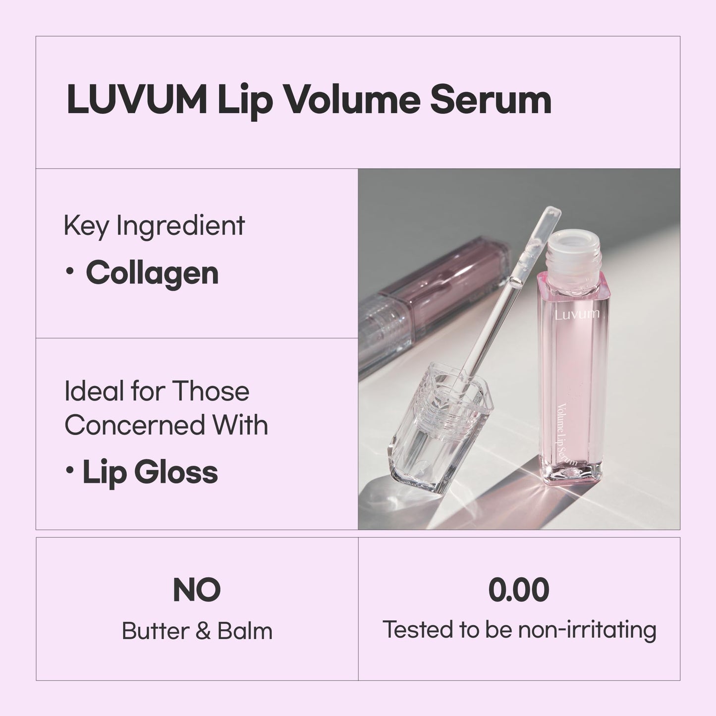 LUVUM Volume Lip Serum – Plumping Lip Gloss & Collagen Lip Balm 0.14 fl oz