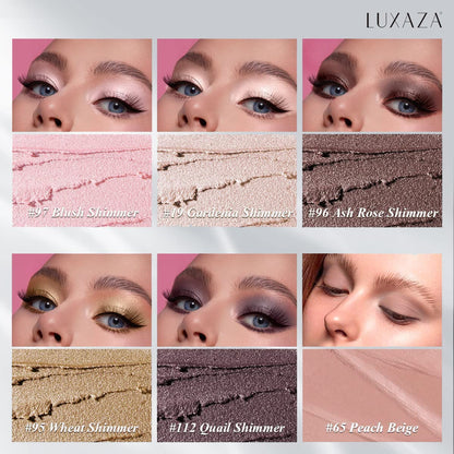 LUXAZA 6PCS Cream Eyeshadow Stick Set A10 Quartz Pink – Metallic & Matte Shimmer Shades
