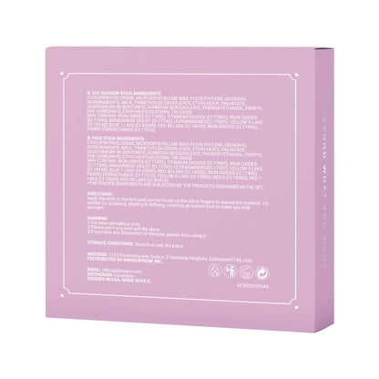 LUXAZA 6PCS Cream Eyeshadow Stick Set - Matte & Shimmer, Waterproof, Easy Glide, Purple Pink