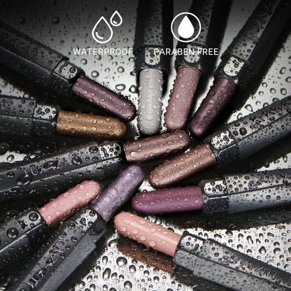 LUXAZA 10PCS Eyeshadow Stick Set – Shimmer & Neutral Brown Metallic Cream Pencils