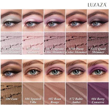 LUXAZA 10PCS Eyeshadow Stick Set – Shimmer & Neutral Brown Metallic Cream Pencils