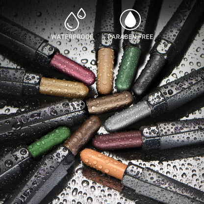 LUXAZA 10PCS Eyeshadow Stick – Pro Longwear Cream Eye Shadow Brightener Pencil in Christmas Golden Night