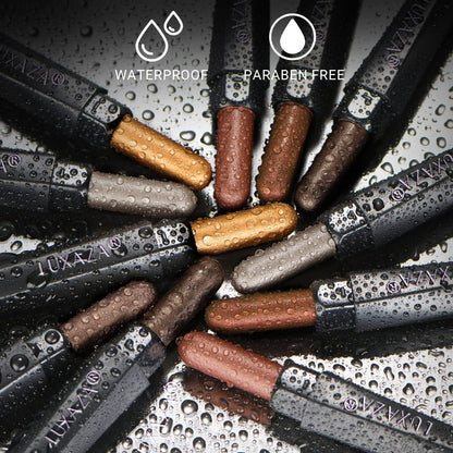 LUXAZA 6PCS Eyeshadow Stick Set – Brown & Grey Metallic & Matte Pencils, Waterproof & Long-Lasting