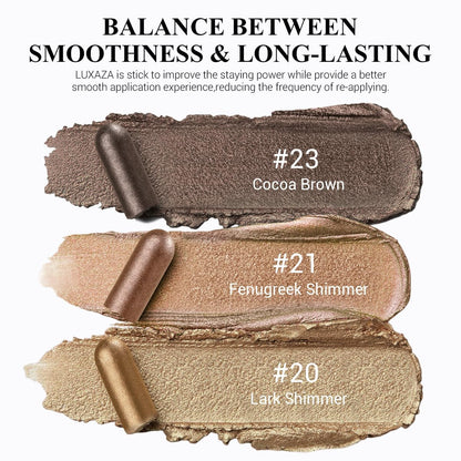 LUXAZA PRO Brown Eyeshadow Stick Set – 3pc Neutral Shimmer & Matte Cream Palette, Golden Glow