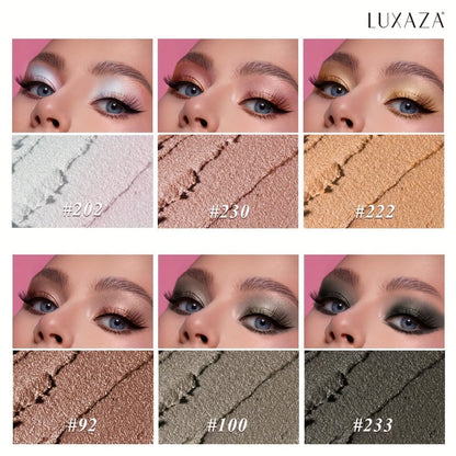 LUXAZA PRO Brown Eyeshadow Stick Set – 6pcs Neutral Shimmer & Matte Cream Palette | Dusk Bloom