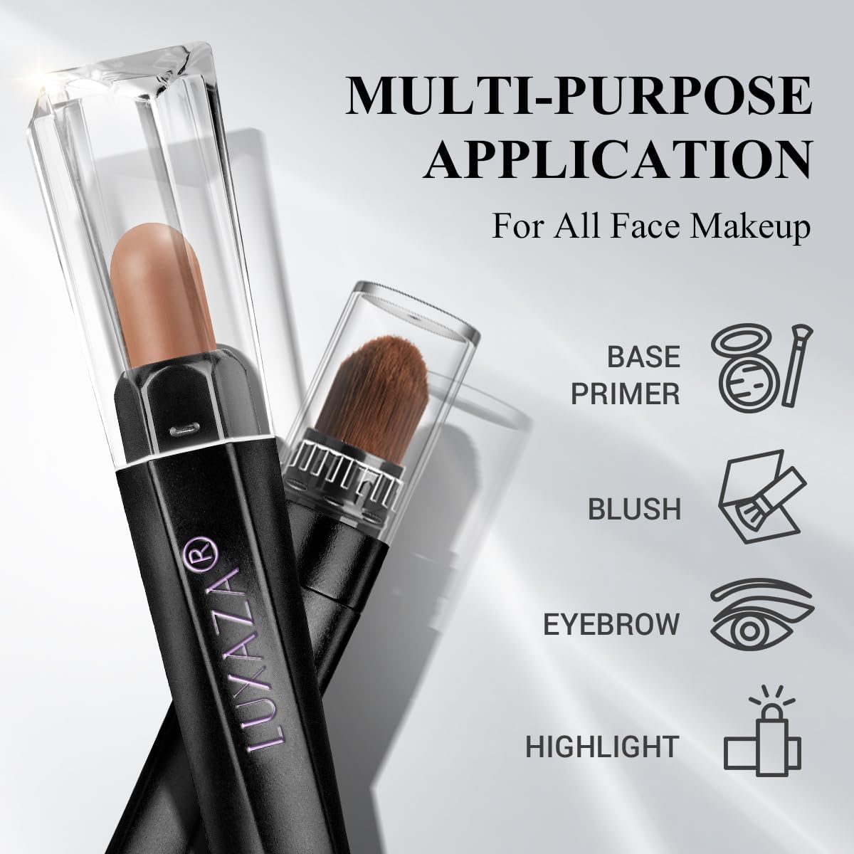 LUXAZA PRO Brown Eyeshadow Stick Set (6 pcs) – Neutral Matte Cream Eye Shadow, Eyeliner Pencil, Brown Cashmere