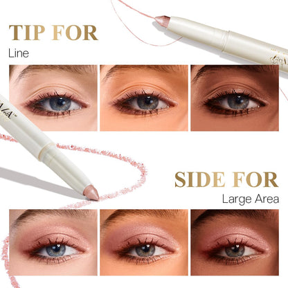 LUXAZA PRO 2PCS Eyeshadow Stick – Sunkissed-Glow with Built-in Brush & Sharpener
