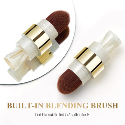 LUXAZA PRO 2PCS Eyeshadow Stick – Creamy Caramel-Latte Shimmer with Built-In Brush & Sharpener
