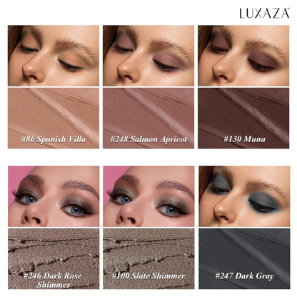 LUXAZA PRO 6PCS Neutral Eyeshadow Stick Set – Matte Cream Eye Shadow & Eyeliner Pencil in B3 Iced Oat