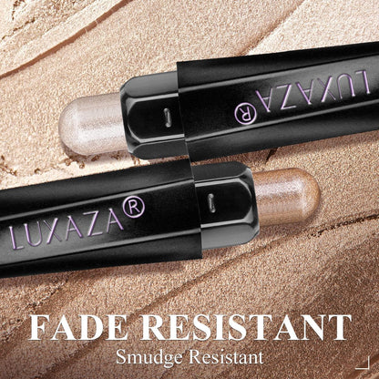 LUXAZA PRO Orange Eyeshadow Stick Set 10pc – Neutral Shimmer & Matte Cream Palette | Stellar Pink Quartz