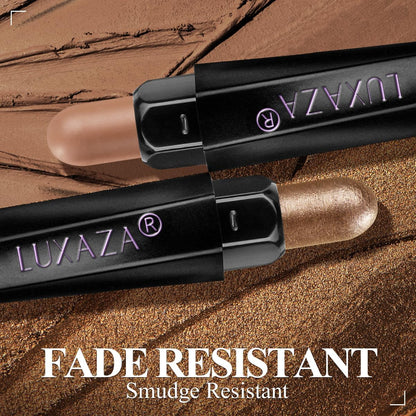 LUXAZA PRO Neutral Brown Eyeshadow Stick 6-Piece Set – Metallic Shimmer & Matte Cream Eye Shadow in Brown Latte