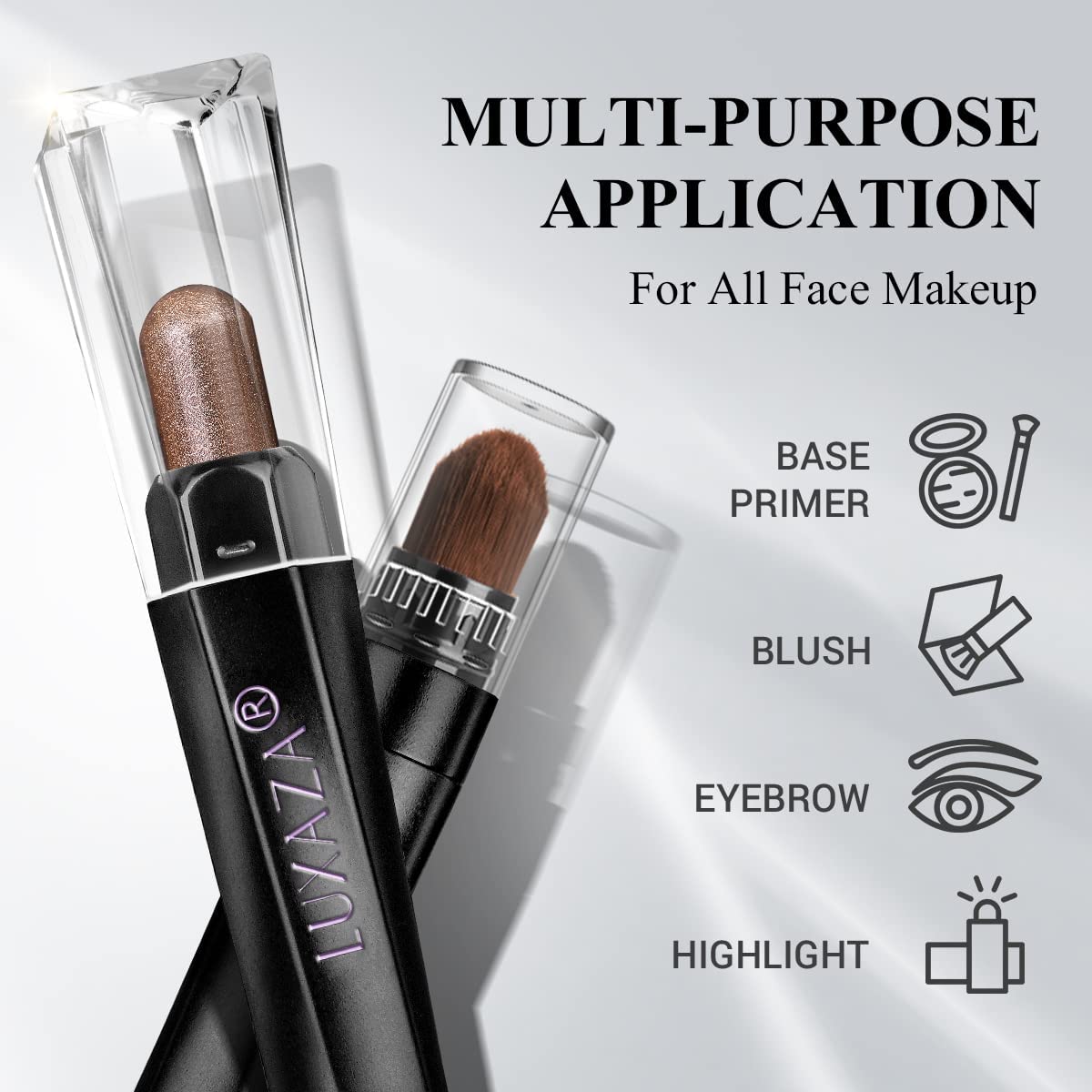 Luxaza Pro Plum Eyeshadow Stick Set 10pcs – Neutral Shimmer & Matte Cream Palette, Bronze Smoky Eyeliner, Cocoa Crush