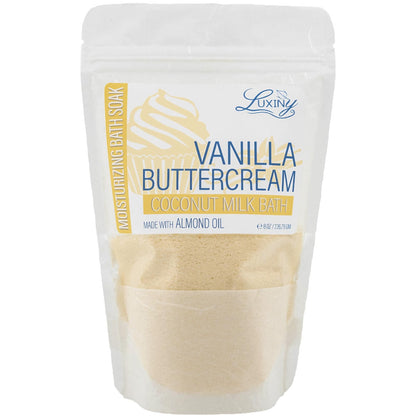 Luxiny Vegan Milk Bath Soak with Coconut Milk Powder & Sweet Almond Oil — Vanilla Buttercream, 8 oz