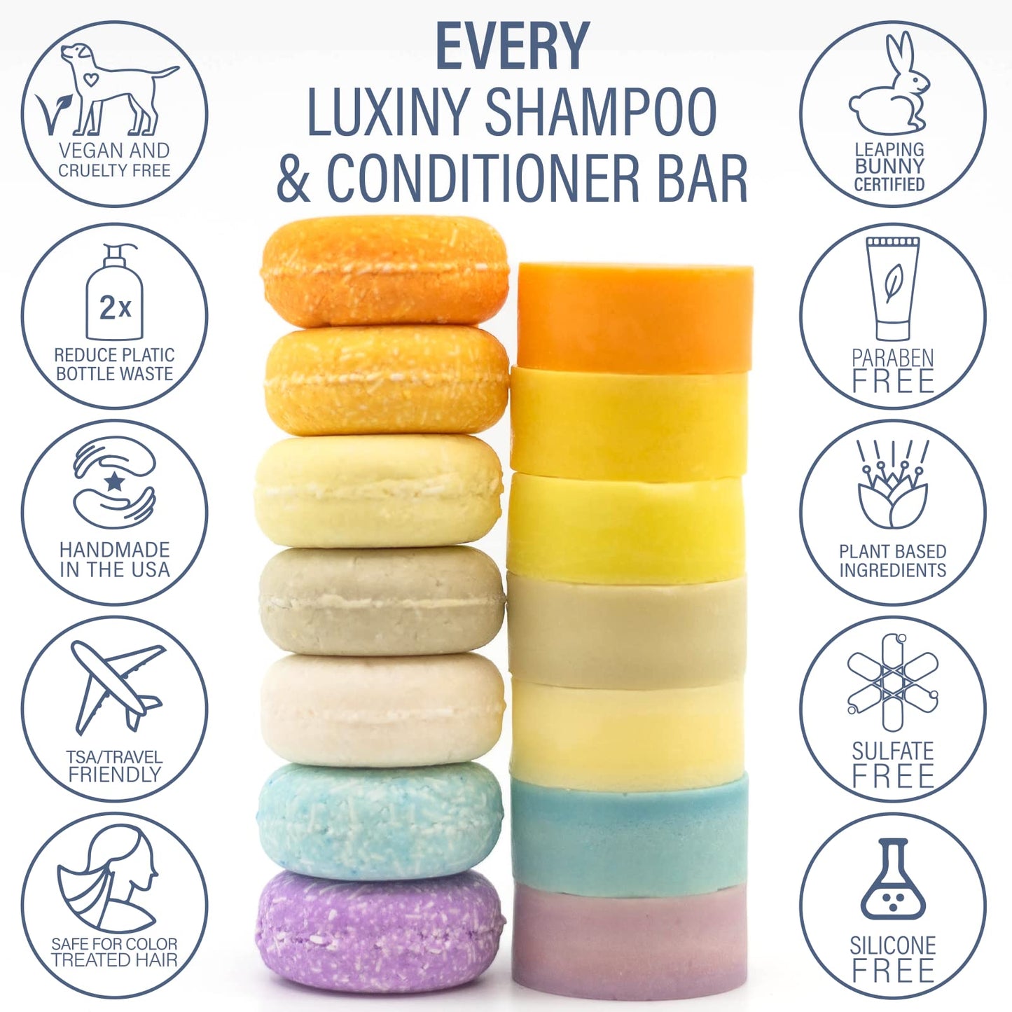 Luxiny Pina Colada Shampoo Bar – Vegan, Sulfate-Free Moisturizing for Dry & Damaged Hair | Made in USA
