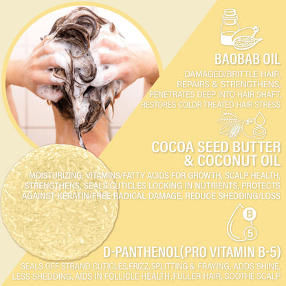 Luxiny Pina Colada Shampoo Bar – Vegan, Sulfate-Free Moisturizing for Dry & Damaged Hair | Made in USA