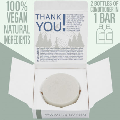 Luxiny Tea Tree Mint Shampoo & Conditioner Bar Set – Sulfate-Free, Made in USA