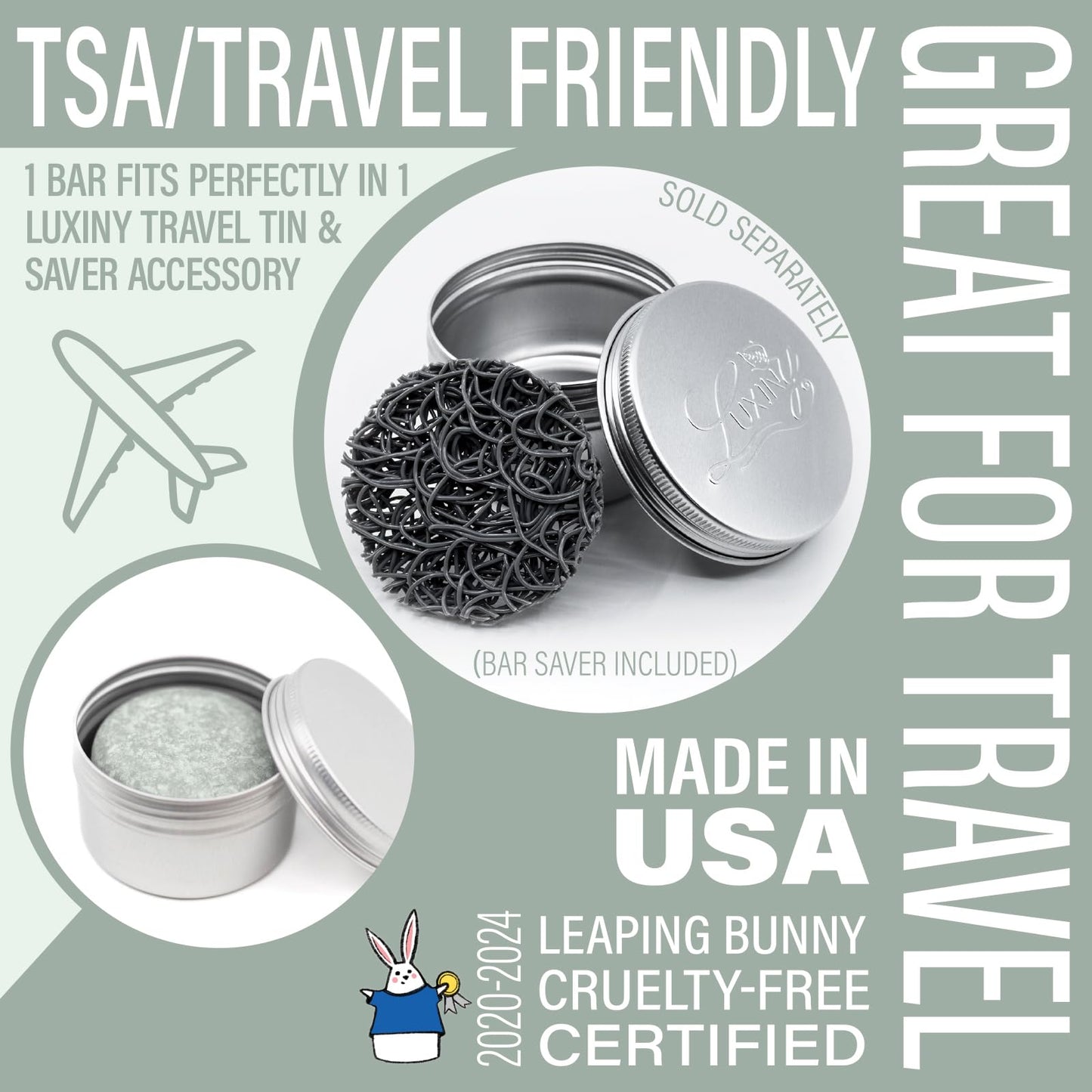 Luxiny Tea Tree Mint Shampoo Bar – Vegan, Sulfate-Free, USA-Made | Refreshing Clean