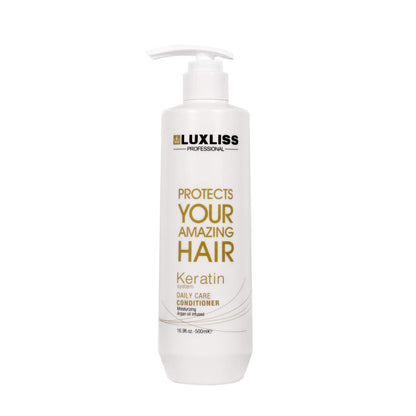 Luxliss Keratin Daily Care Shampoo & Conditioner Set – 2 Pack (16 oz each) for Chemically Treated Hair, Anti-Frizz & Repair