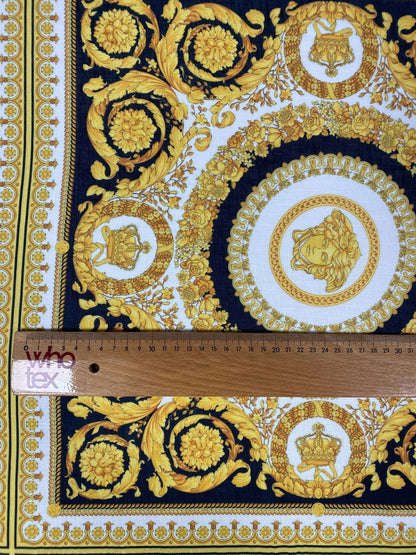 Luxurious Baroque Pattern Fabric in Black and Gold