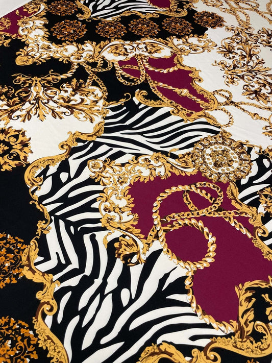 Luxury Baroque Zebra Chain Fabric by Metre
