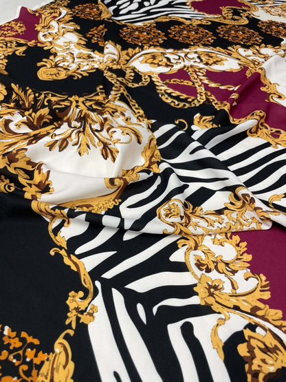 Luxury Baroque Zebra Chain Fabric by Metre