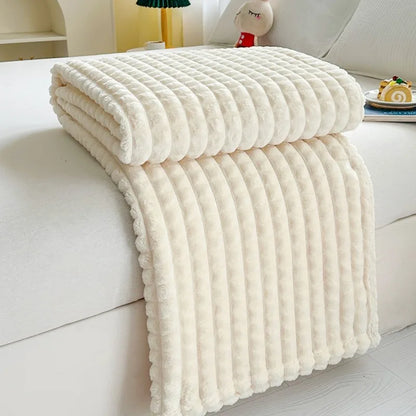 Luxury Imitation Fur Flannel Blanket – Ultra-Soft Winter Throw for Bed, Sofa, or Office Nap