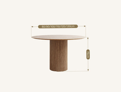 Ivar Round Dining Table, Oak Or Walnut