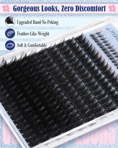 Lvmixwig Wispy Lash Clusters Kit — Spikes & Bottom Lashes, Bond & Seal