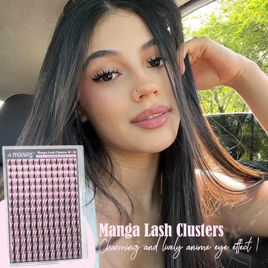 Lvmixwig Manga Lash Clusters – Spiky Anime Lashes (10–18mm)