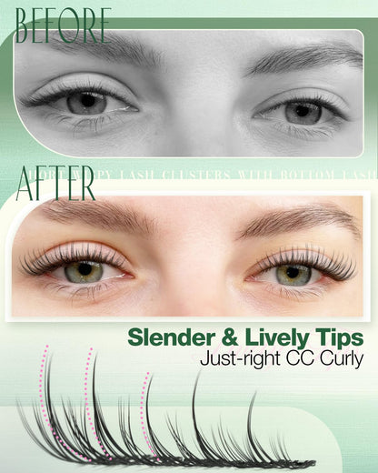 Natural Lash Clusters Kit by Lvmixwig – Short 8-12mm Wispy DIY Lash Extensions