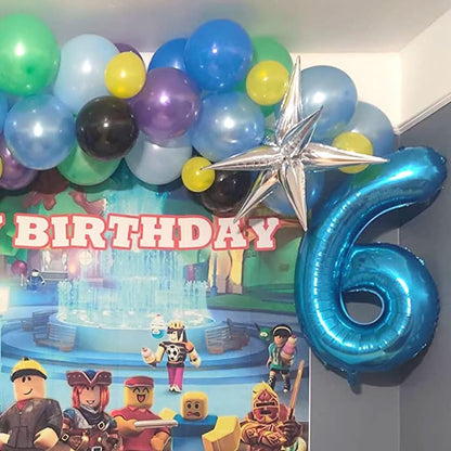 LVMOQIQIU 40 Inch Blue Foil Number Balloon 22 – Large Party Decor for Birthday, Anniversary, Wedding