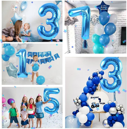 LVMOQIQIU 40 Inch Blue Foil Number Balloon 22 – Large Party Decor for Birthday, Anniversary, Wedding