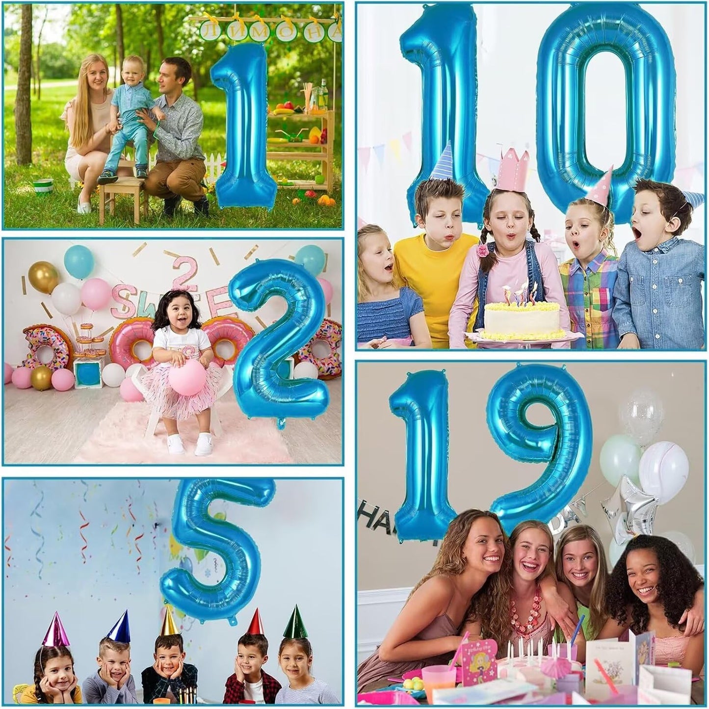 LVMOQIQIU 40 Inch Blue Foil Number Balloon 22 – Large Party Decor for Birthday, Anniversary, Wedding