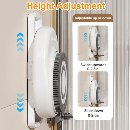 Lvrunben Electric Body Brush – Wall-Mmounted Back Scrubber with 3 Spin Heads, IPX7 Waterproof (8.5x13.6in)