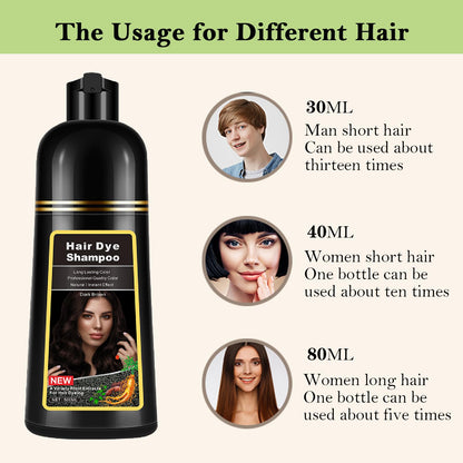 Lymznus Instant Dark Brown Hair Dye Shampoo — 3-in-1 Color, Cleanse & Condition (17.6 oz)