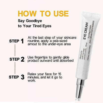 lymznus Caffeine Eye Cream for Dark Circles & Puffiness – Anti-Aging Under Eye Cream, All Skin Types, 0.5 fl oz