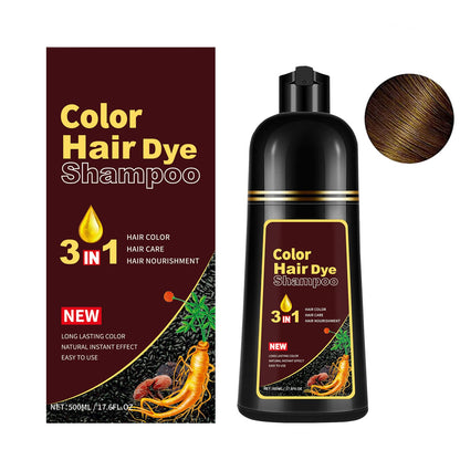 Lymznus Chestnut Brown Hair Dye Shampoo 3-in-1 – Instant Color, Cleanse & Condition