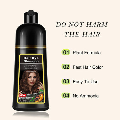 Lymznus Chestnut Brown Hair Dye Shampoo 3-in-1 – Instant Color, Cleanse & Condition